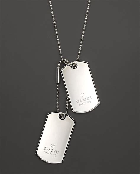 gucci dog tag necklace sterling silver